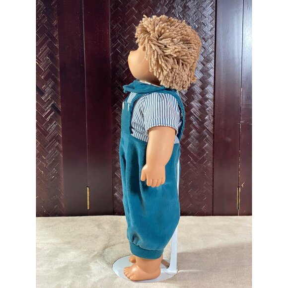Boy 20In DOLL1980'S VINTAGE blue overall DAVIDCRAFT INC - Picture 5 of 14